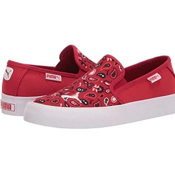 🩵NIB Puma Urban Red Bari Bandana Slip-on Sneakers Size 8 - Picture 2 of 15